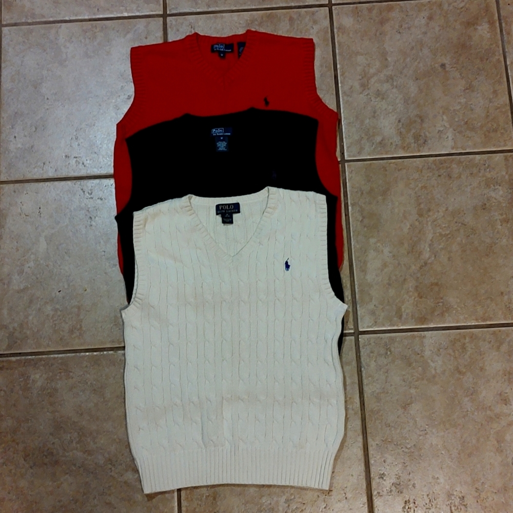 Bundle sale ‼️ Polo Ralph Lauren sleeveless sweater vests . size medium 10-12